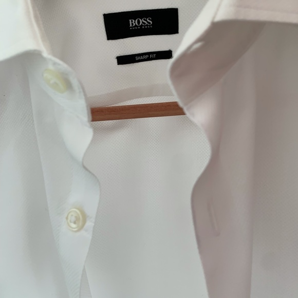 Hugo Boss White Textured Sharp Fit SIZE 15.5 32/33 - Picture 4 of 5